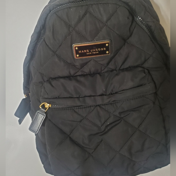 Marc Jacobs Quilted Black Backpack with Gold Accents - Picture 1 of 4